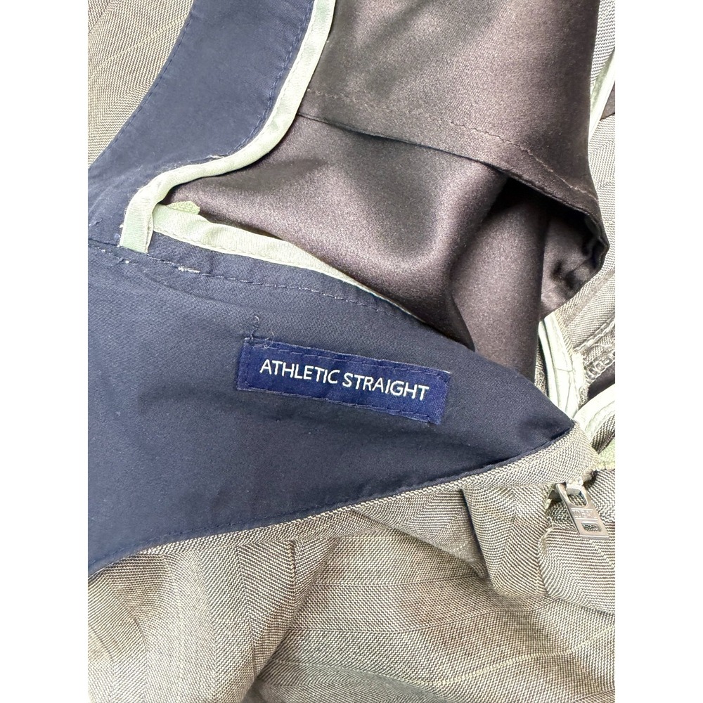Bonobos 34x34 Gray Herringbone Overcheck Wool Dress Pants USA Athletic Straight - Picture 11 of 11